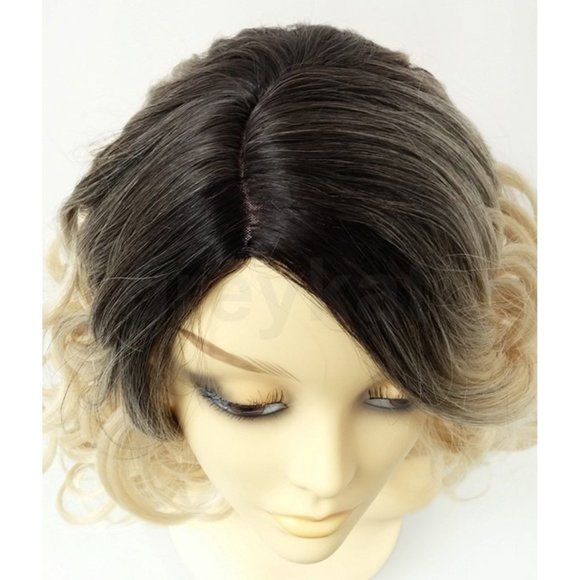 Light blonde heat resistant long curly wig
